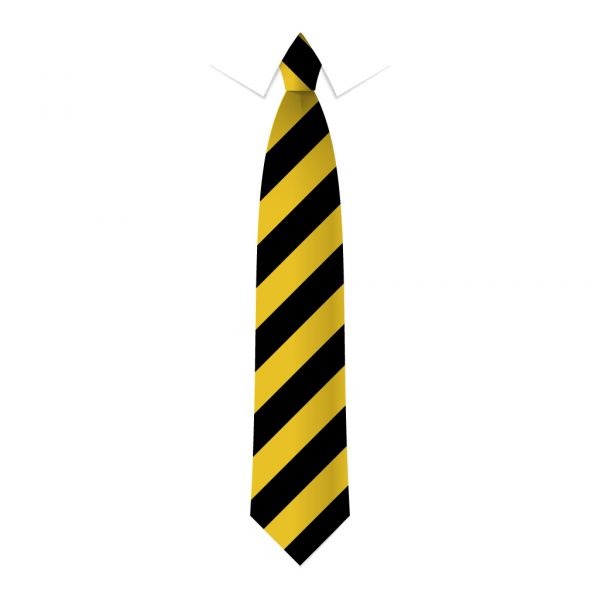 24 x Black & Gold Block Stripe Ties - Schools, Commercial, Fancy Dress, Hen & Stag Do