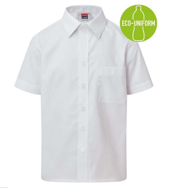 Kids Short Sleeve School Shirt with Velcro Fastening 2 Pack - Image 2