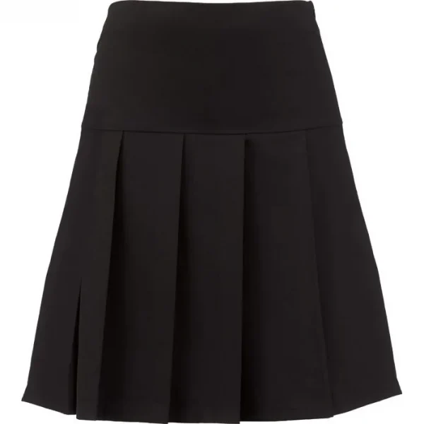 Junior Drop Waist Pleated Skirt Black